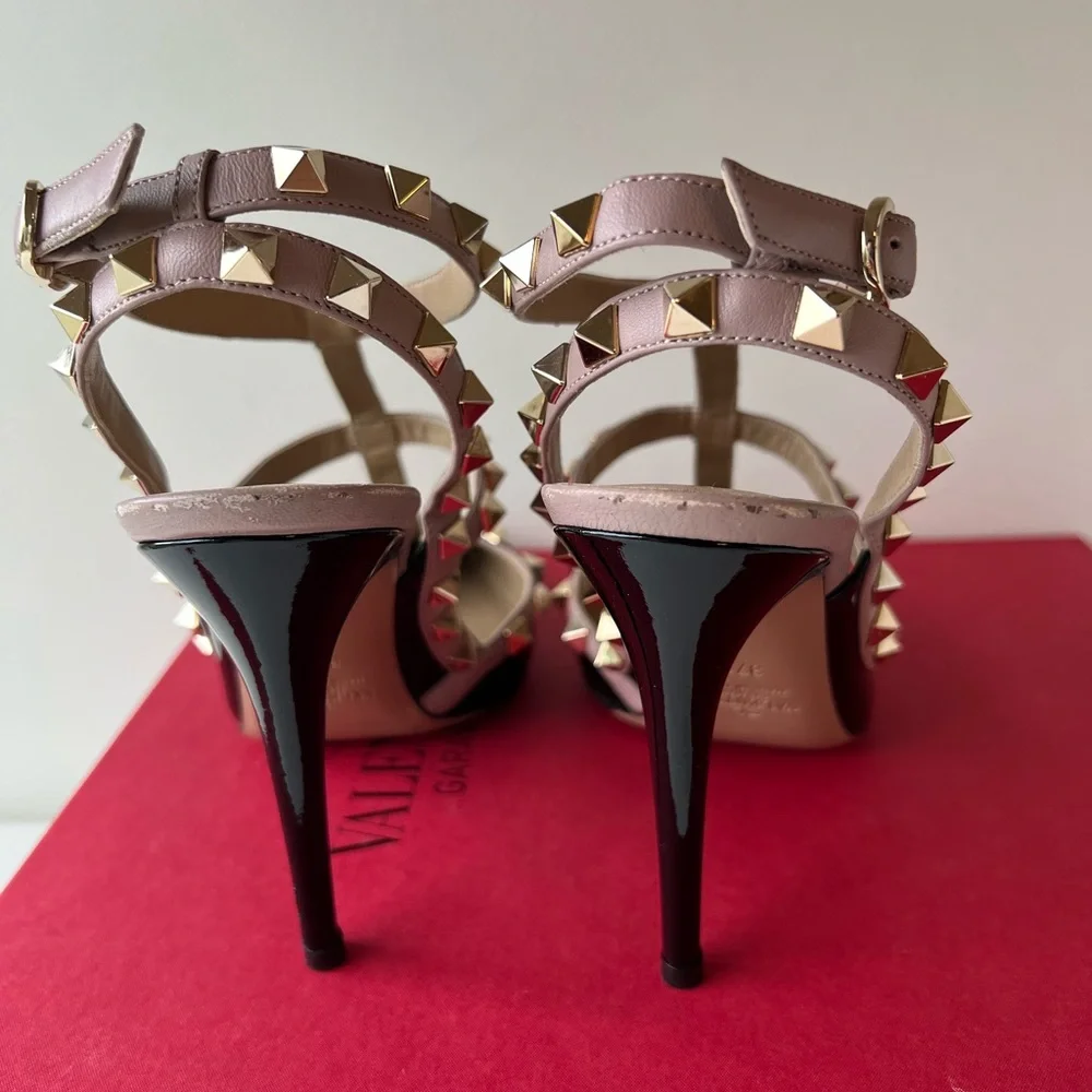 Valentino Rockstud caged pump 100mm in black patent leather size 37.5 - Picture 7 of 9